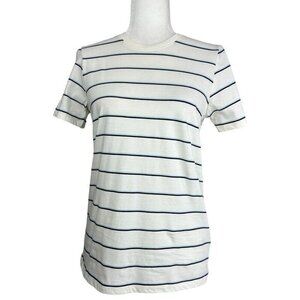 Everlane Organic‎ Cotton Striped Crew T-Shirt White Blue Black M F-T-OCTN-CR-SS
